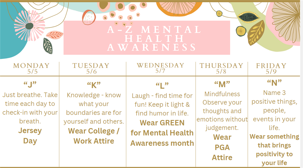  Aevidum A-Z Mental Health Awareness Themed Dress Days 